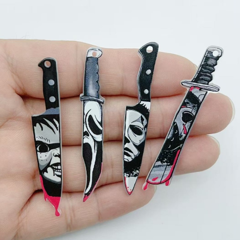 Party Supplies - 10 Stück Acryl-Schmuckteile für Halloween-Anhänger, DIY-Ohrringe,