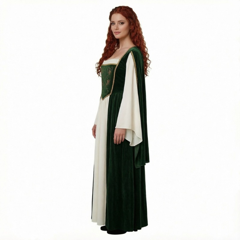Medieval Renaissance Dress Women - Neues mittelalterliches Cosplay-Kostüm, Retro-Kleid mit langen