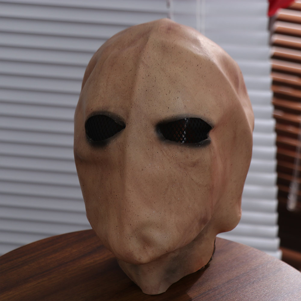 Latex Alien Mask Realistic - Gesichtslose Halloween-Slenderman-Maske, ungiftig, realistischer Alien-Schädel, Latex-Helm,