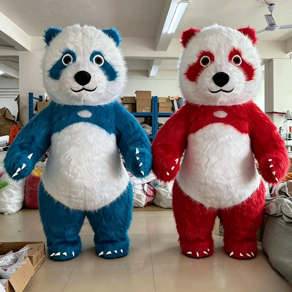 Costumes - Buntes Riesenpanda Aufblasbares Maskottchen-Kostüm Laufendes Charakter-Outfit