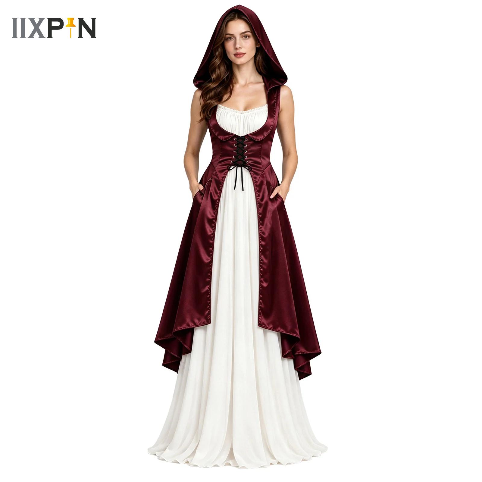 Medieval Renaissance Dress Women - Damen-Renaissance-Kostüme, Halloween-Kostüm für Damen, mittelalterliches Vintage-Kostüm