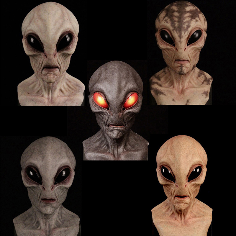 Latex Alien Mask Realistic - 1 Stück, Alien-Maske – realistische Latex-Vollkopfmaske,