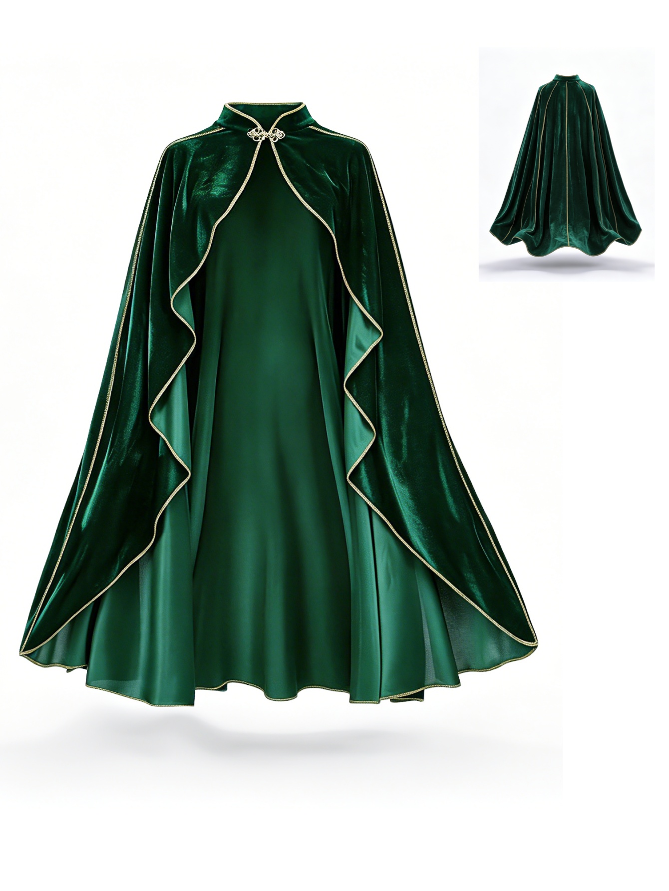 Damen Vintage Grüner Samtumhan – Medieval Renaissance Dress Women Bewertung und Preis