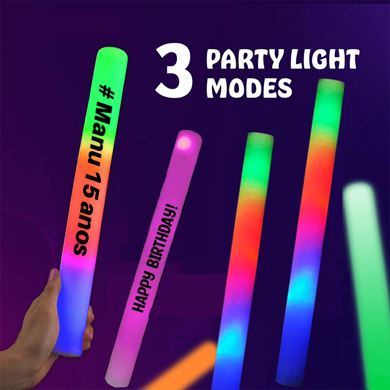30 LED-Leuchtstäbe aus Schaums – Flashing Led Foam Sticks Party Bewertung und Preis